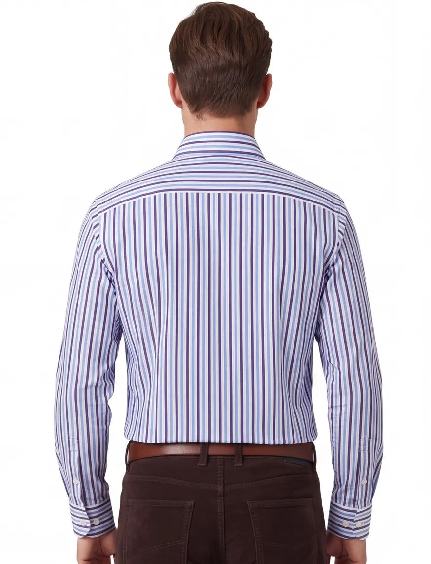 Paul & Shark overhemd blauw gestreept katoen wijde fit soft touch
