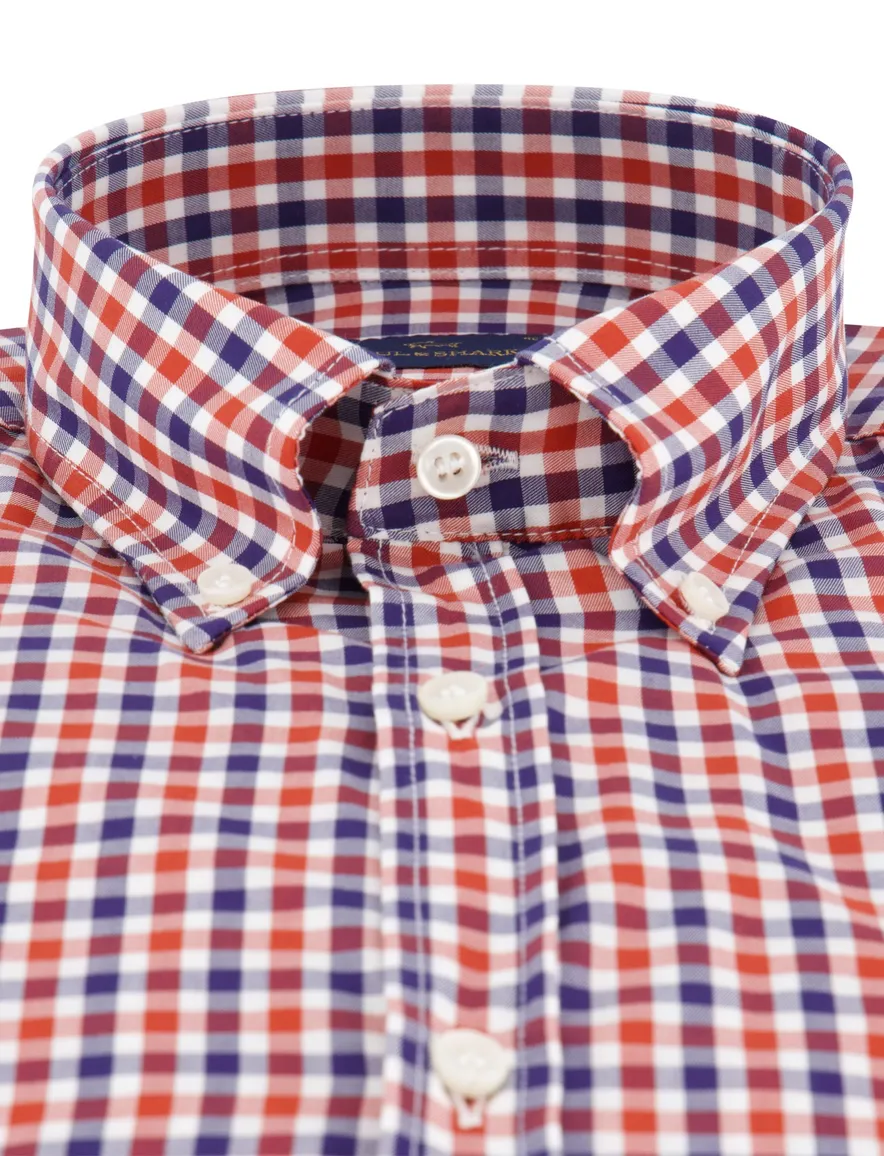 Paul & Shark overhemd rood blauw geruit