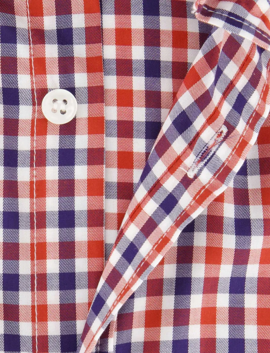 Paul & Shark overhemd rood blauw geruit