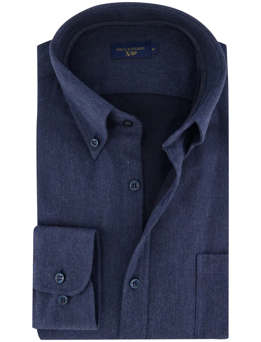 Paul & Shark overhemd donkerblauw wijde fit
