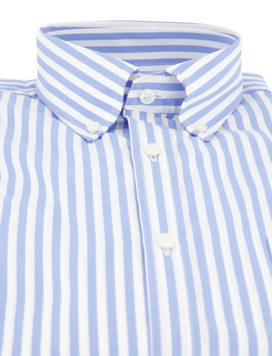 Paul & Shark overhemd blauw wit gestreept katoen wijde fit