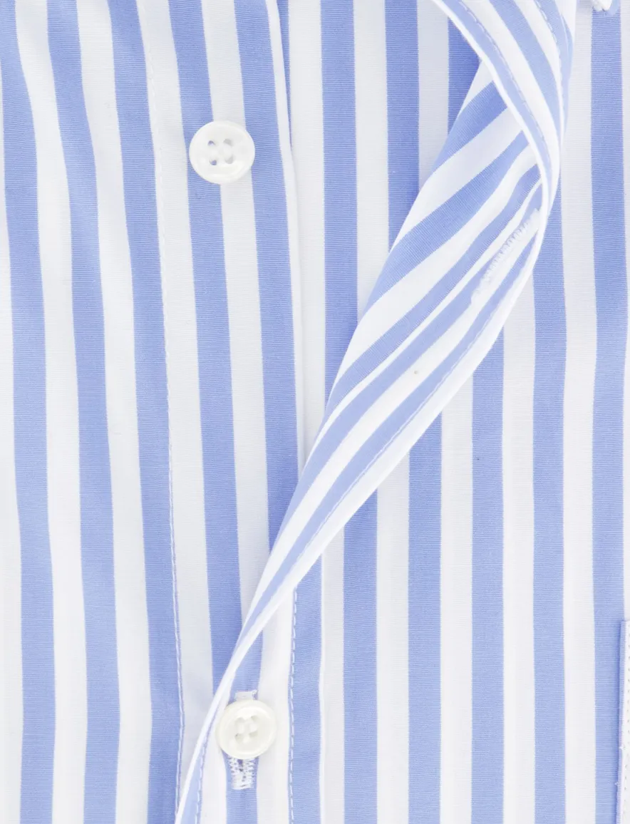 Paul & Shark overhemd blauw wit gestreept katoen wijde fit