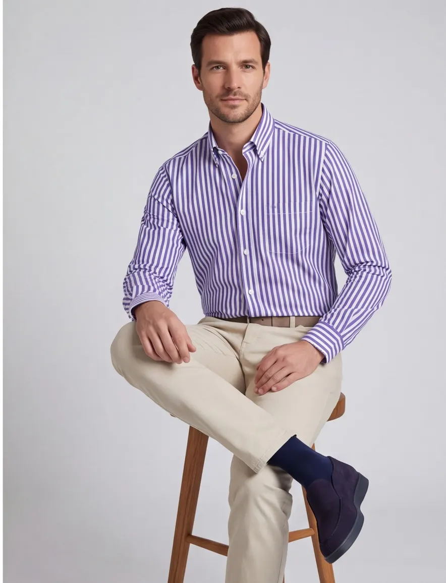Paul & Shark overhemd blauw gestreept