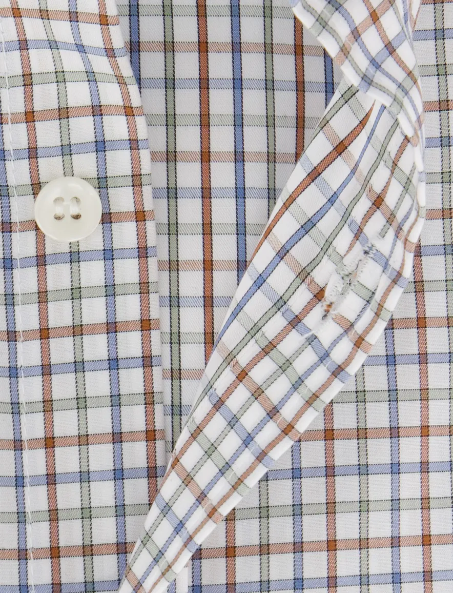 Paul & Shark overhemd blauw geruit katoen