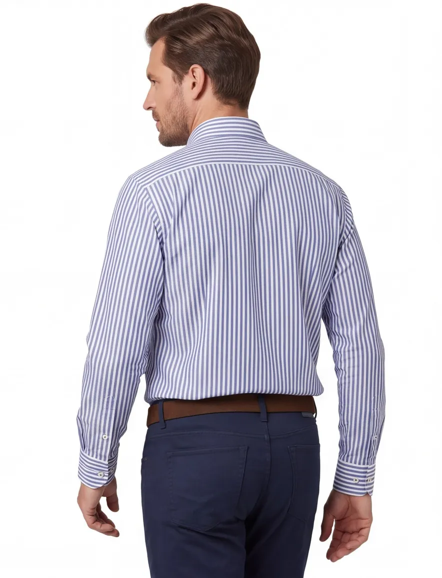 Paul & Shark overhemd blauw borstzak button-down collar
