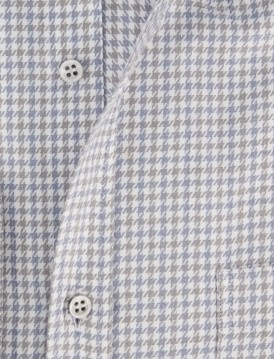 Paul & Shark overhemd blauw geprint button-down collar