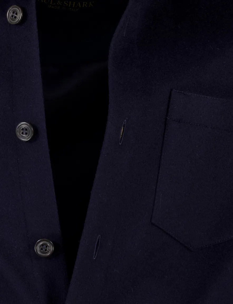Paul & Shark overshirt donkerblauw kasjmier