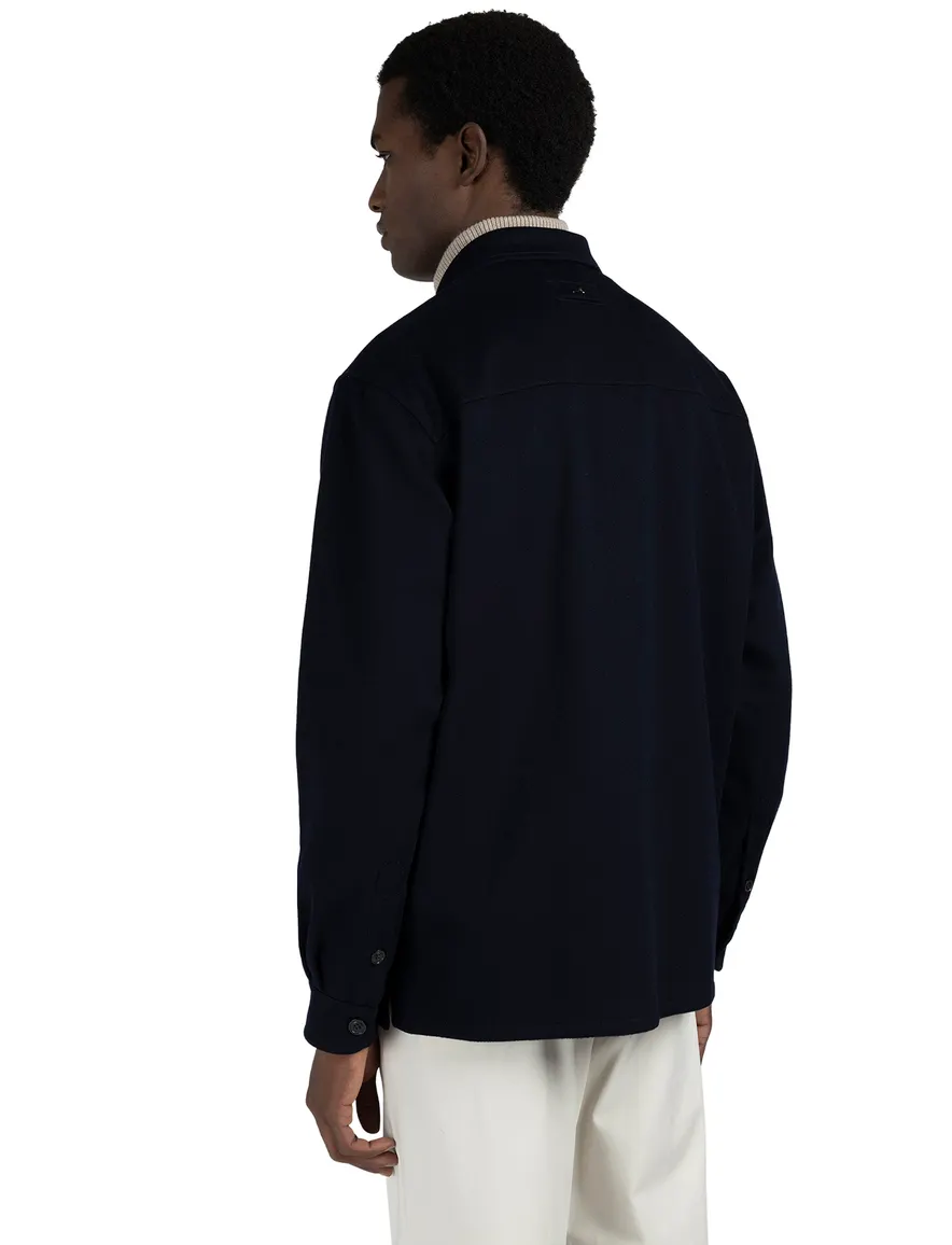 Paul & Shark overshirt donkerblauw kasjmier