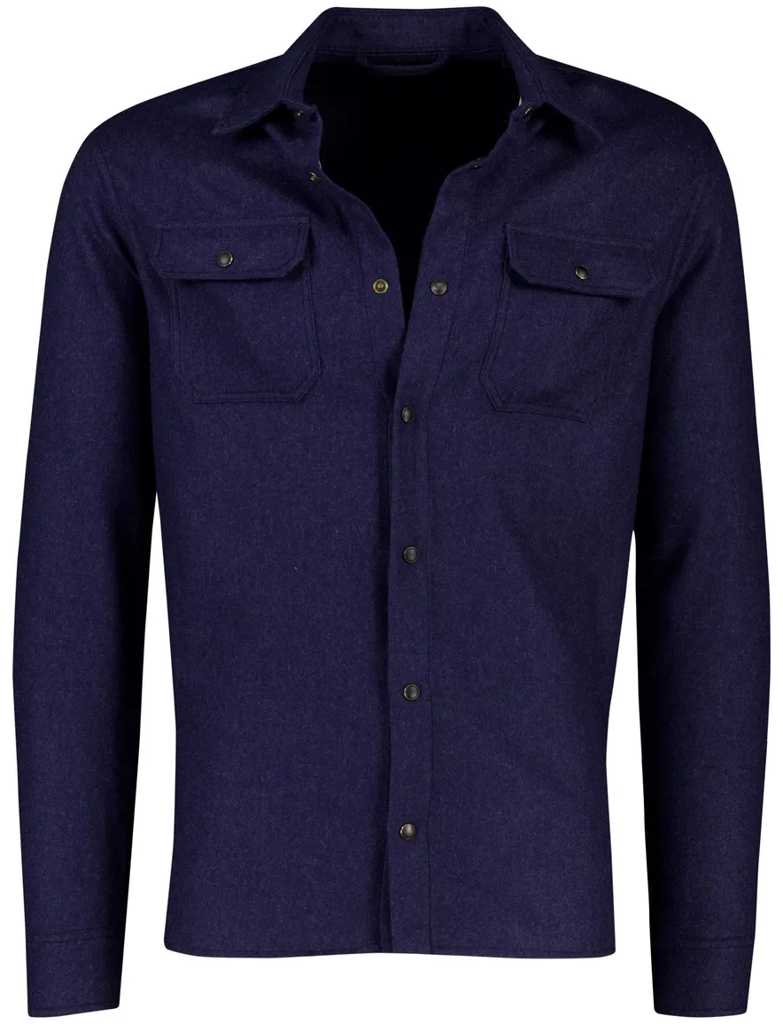 Paul & Shark overshirt donkerblauw wol