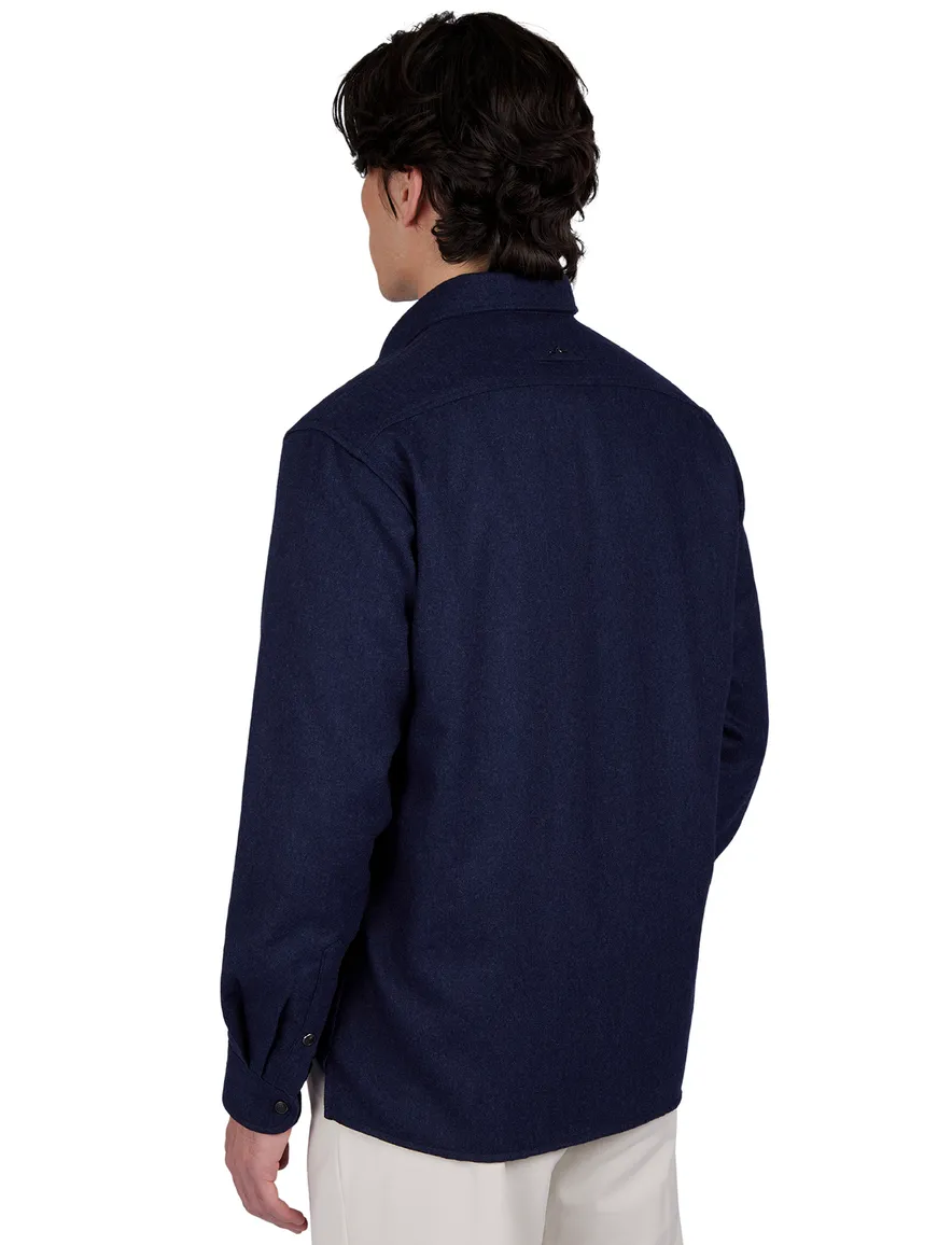 Paul & Shark overshirt donkerblauw wol