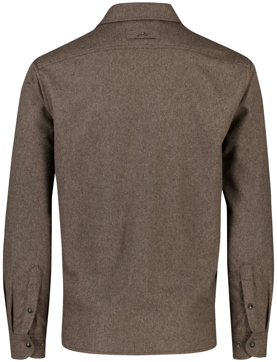 Paul & Shark overshirt bruin wol effen
