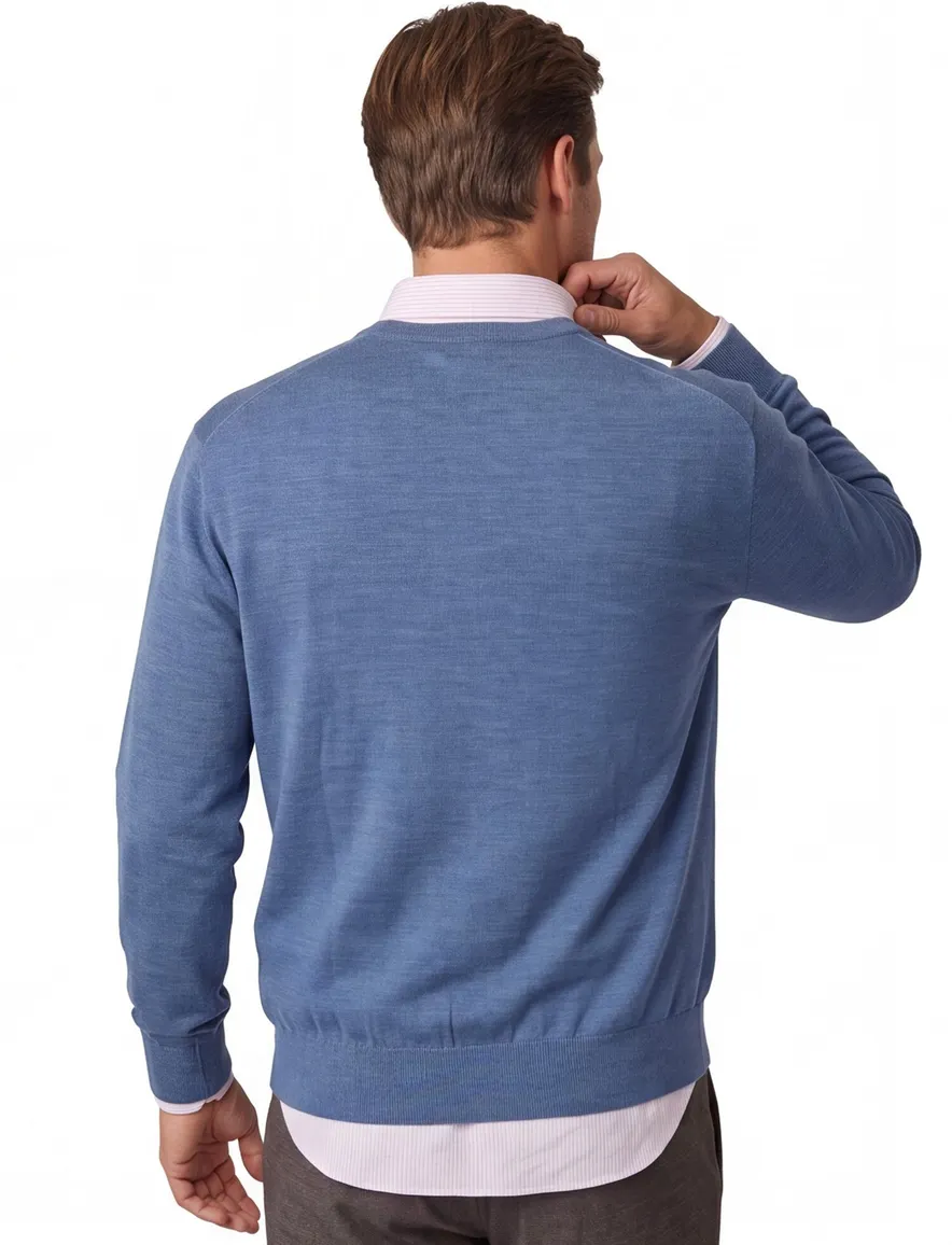 Paul & Shark trui ronde hals scheerwol blauw