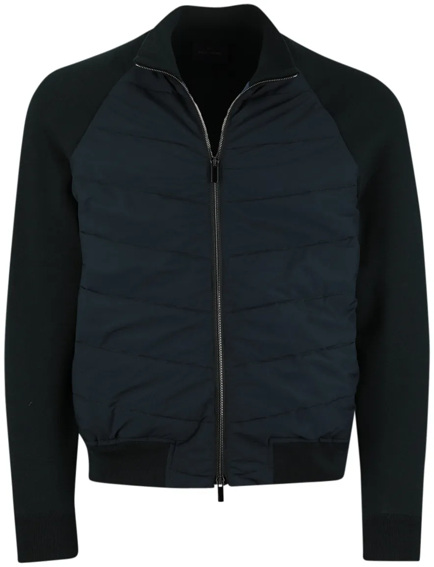 Paul & Shark lamswollen vest groen rits wijde fit