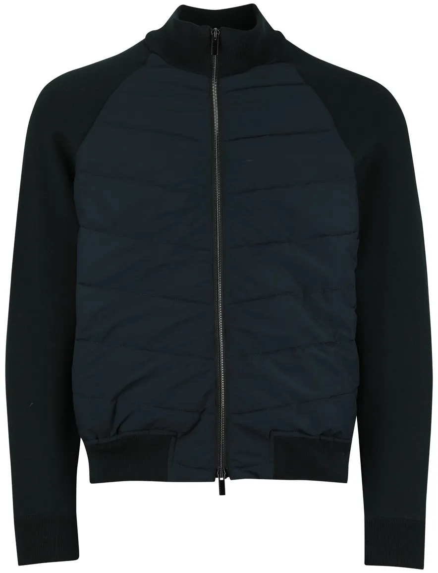 Paul & Shark lamswollen vest groen rits wijde fit