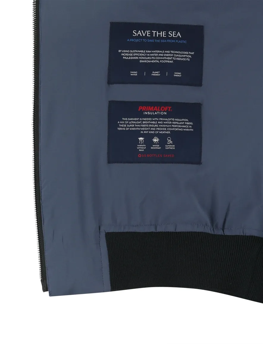 Paul & Shark lamswollen vest groen rits wijde fit