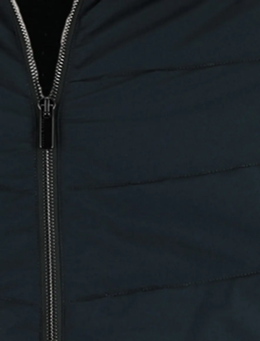Paul & Shark lamswollen vest groen rits wijde fit