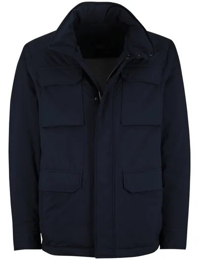 Paul & Shark Paul & Shark winterjas effen navy wijde fit