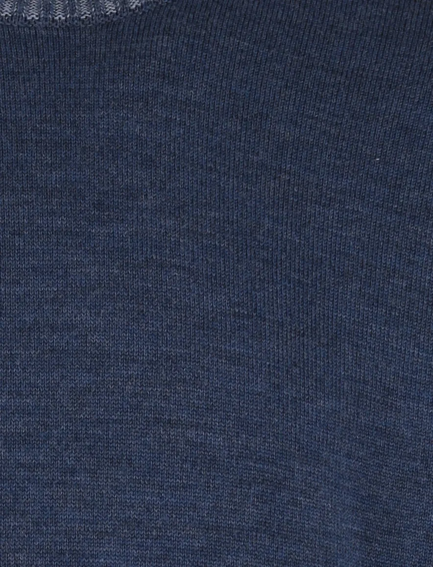Paul & shark trui gemeleerd lamswol blauw wijde fit