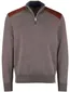 Paul & shark trui half zip lamswol bruin
