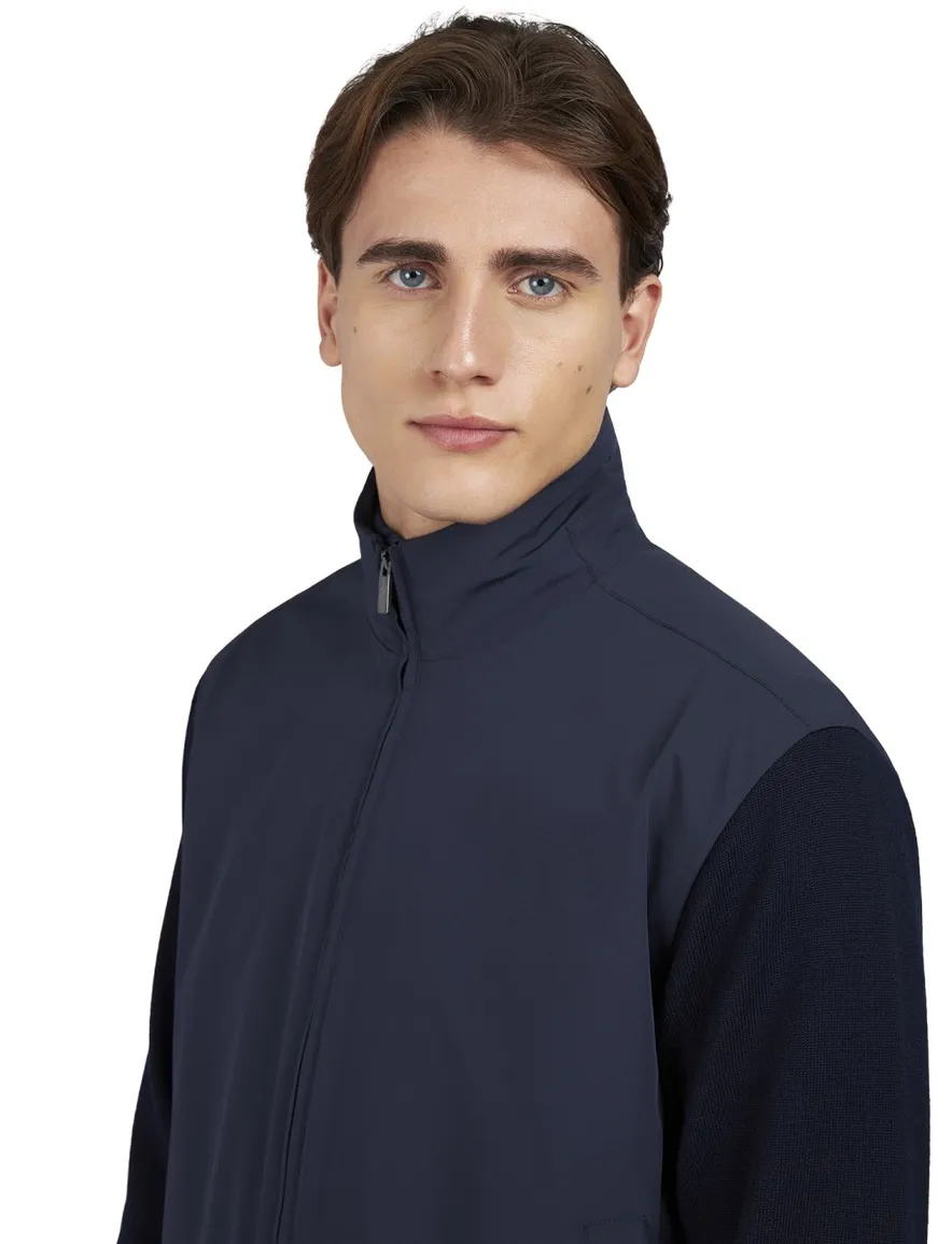 Paul & Shark tussenjas navy 4x4 Stretch hoge hals effen