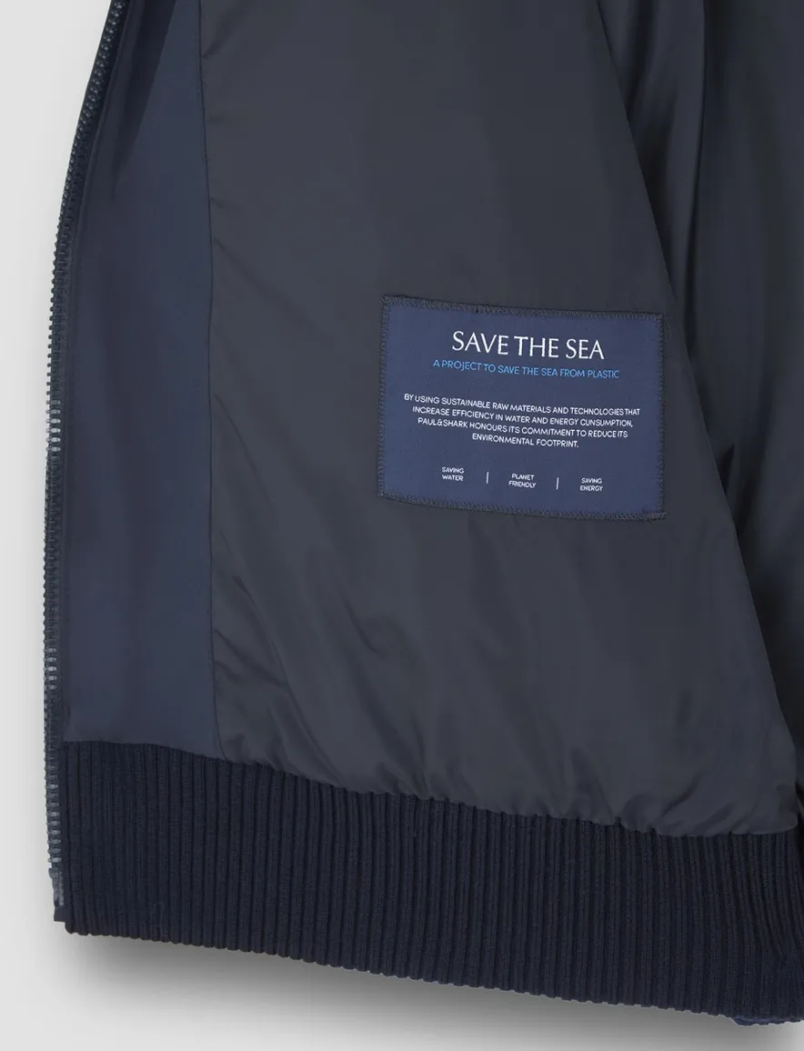 Paul & Shark tussenjas navy 4x4 Stretch hoge hals effen