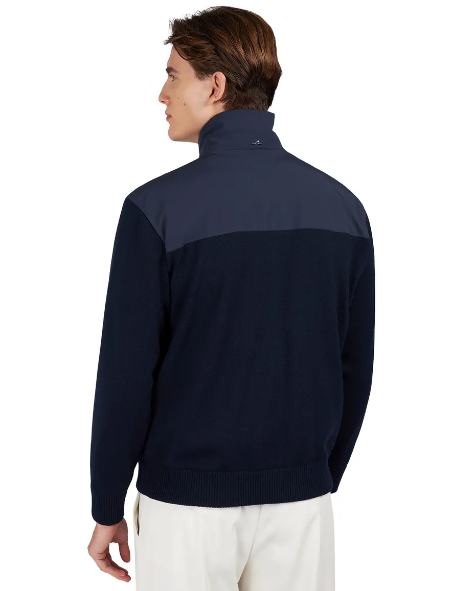 Paul & Shark tussenjas navy 4x4 Stretch hoge hals effen