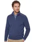 Paul & shark trui half zip gemeleerd effen blauw