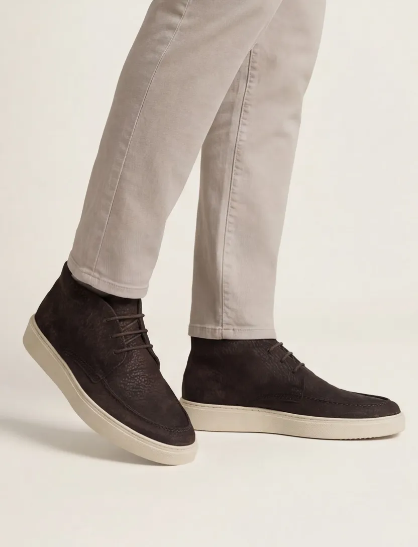 Giorgio sneakers donkerbruin met print