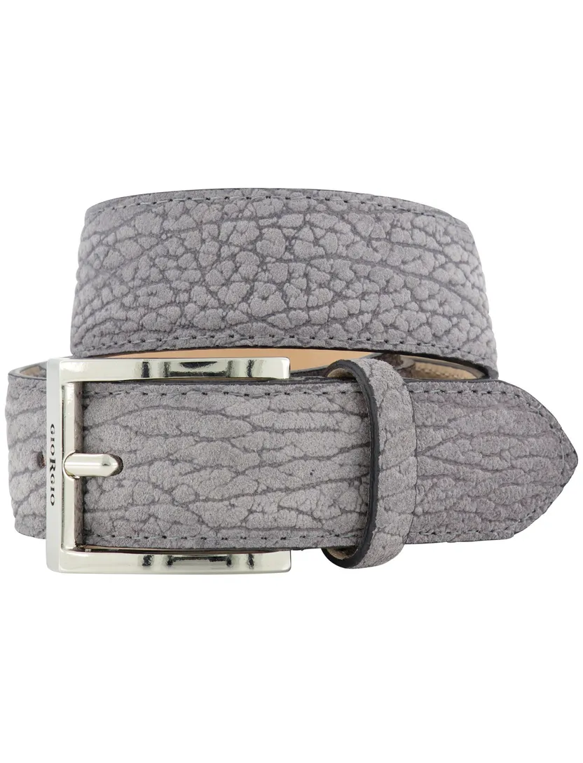 riem Giorgio grijs patroon leer