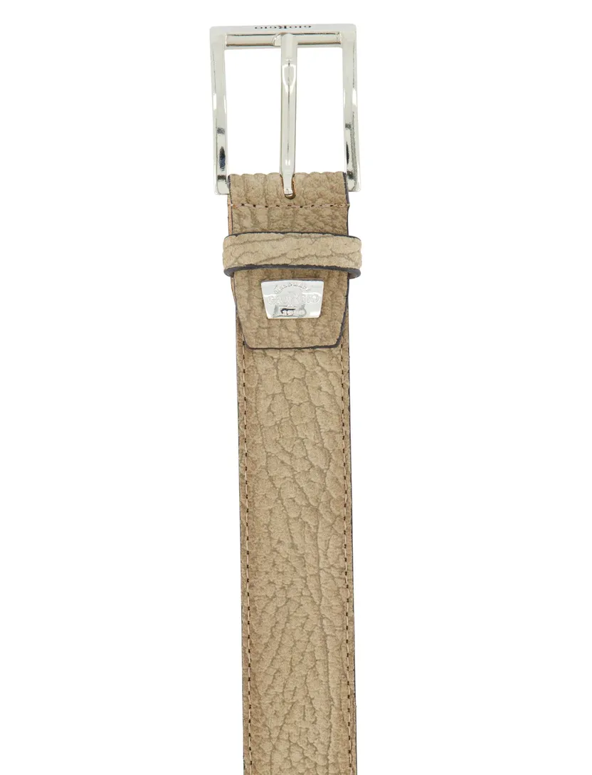 Leren riem Giorgio beige met structuur