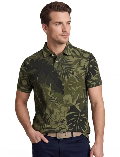 Polo Ralph Lauren Polo Ralph Lauren polo groen pique printje
