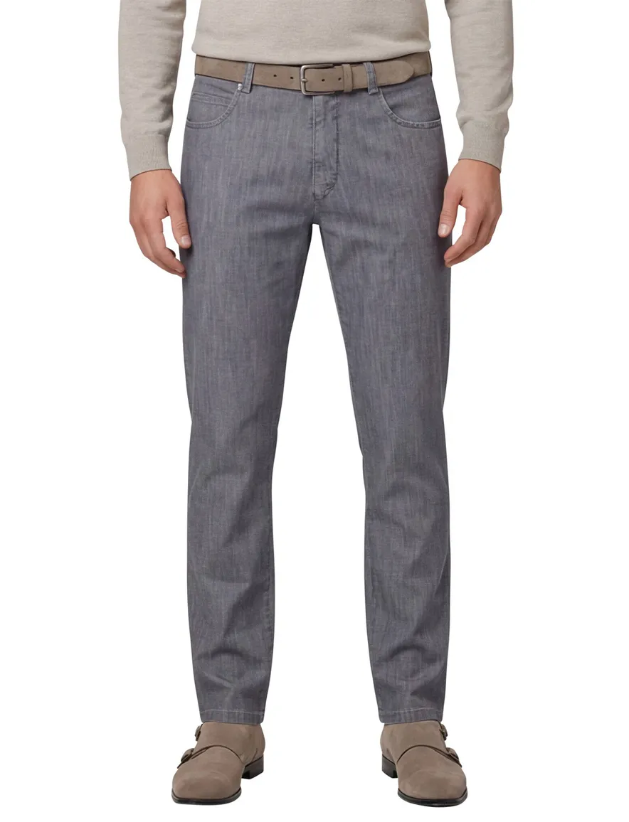 Meyer jeans grijs katoen gemeleerd