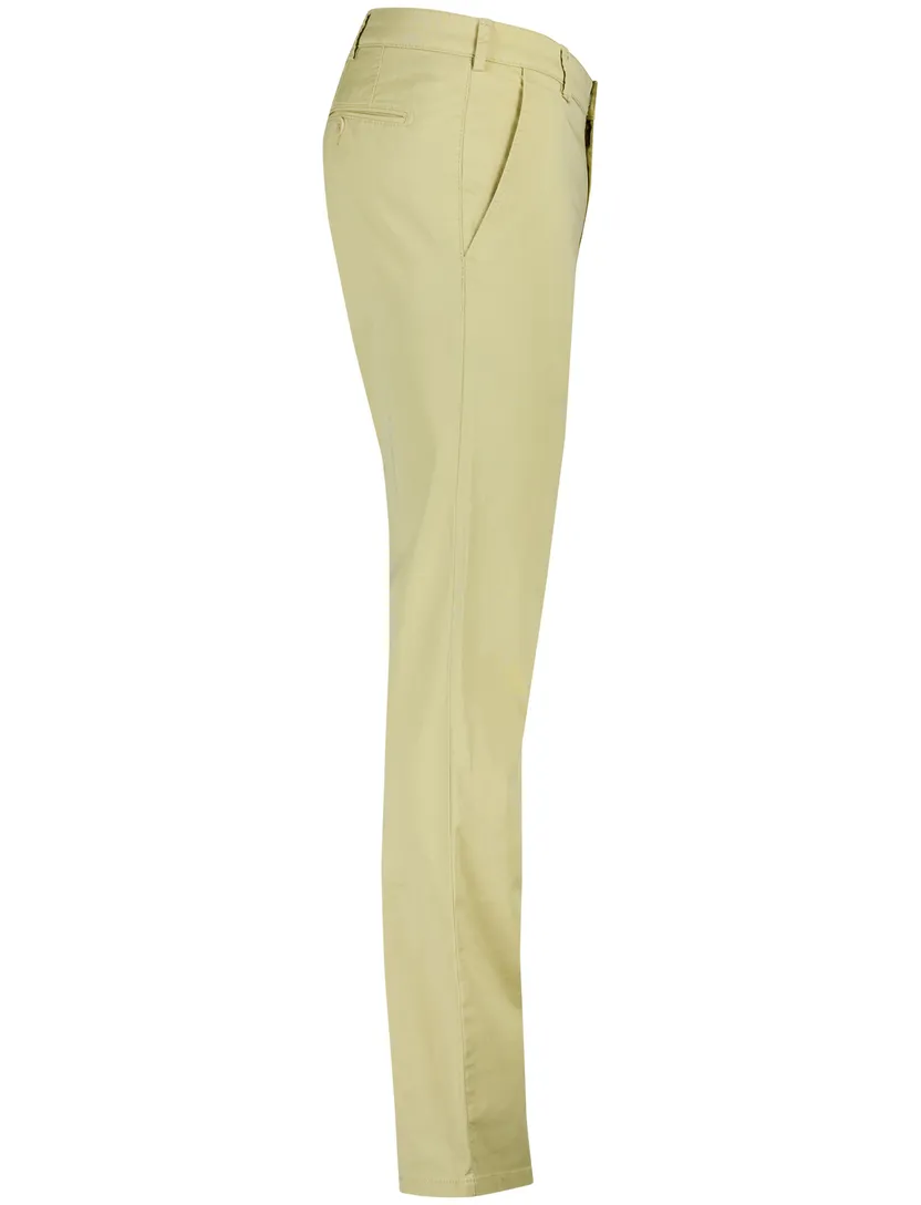 Meyer Rio Pantalon chino geel katoen perfect fit zonder omslag