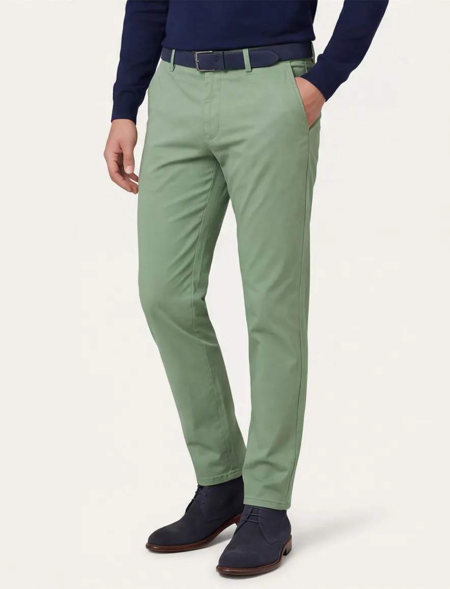 Meyer pantalon katoen groen