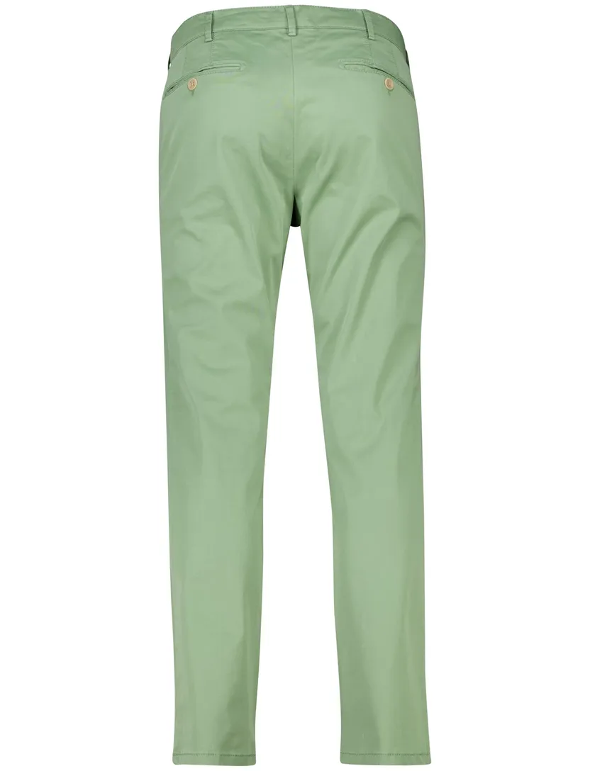 katoenen Meyer pantalon effen groen normale fit