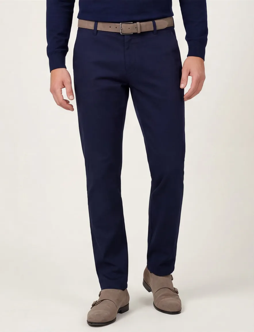 Meyer Rio Pantalon donkerblauw modern fit linnen