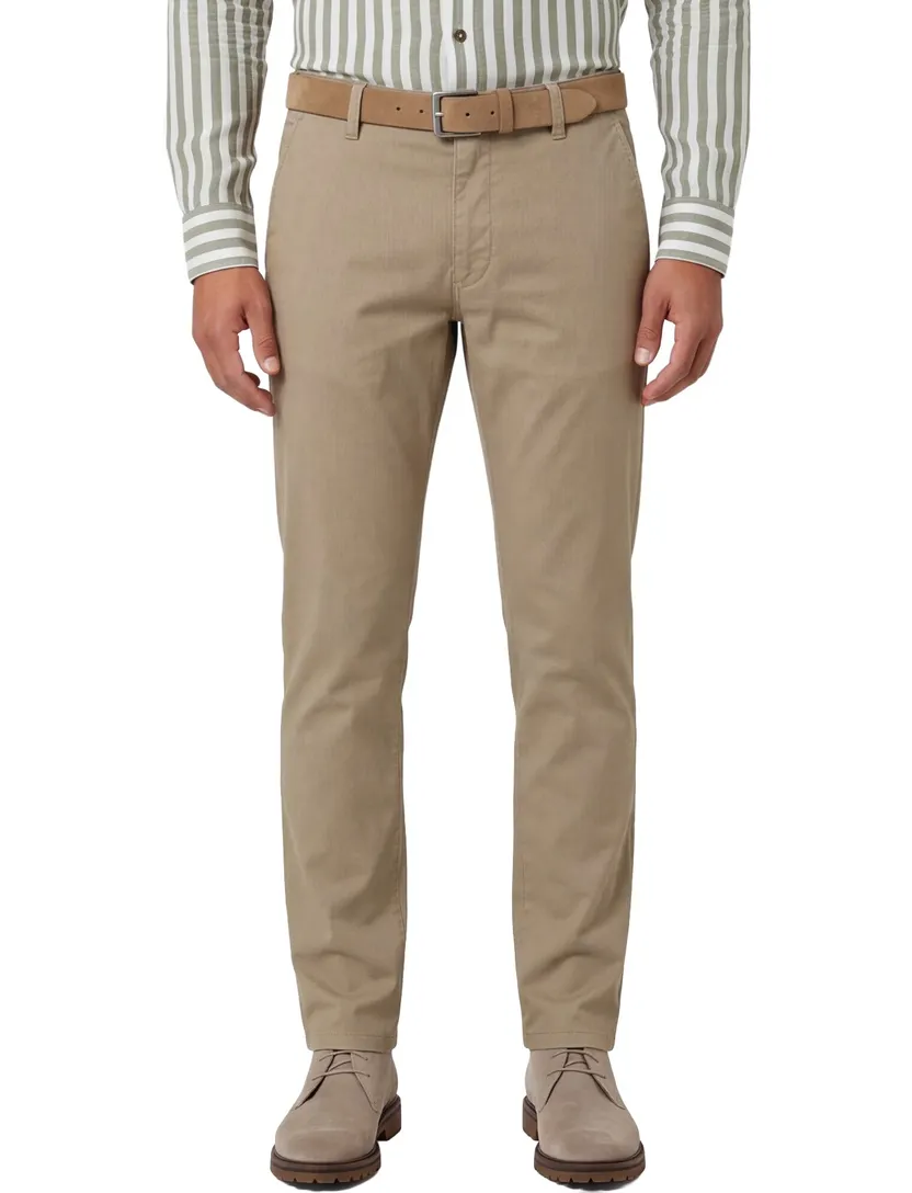 Meyer Pantalon chino Rio bruin perfect fit