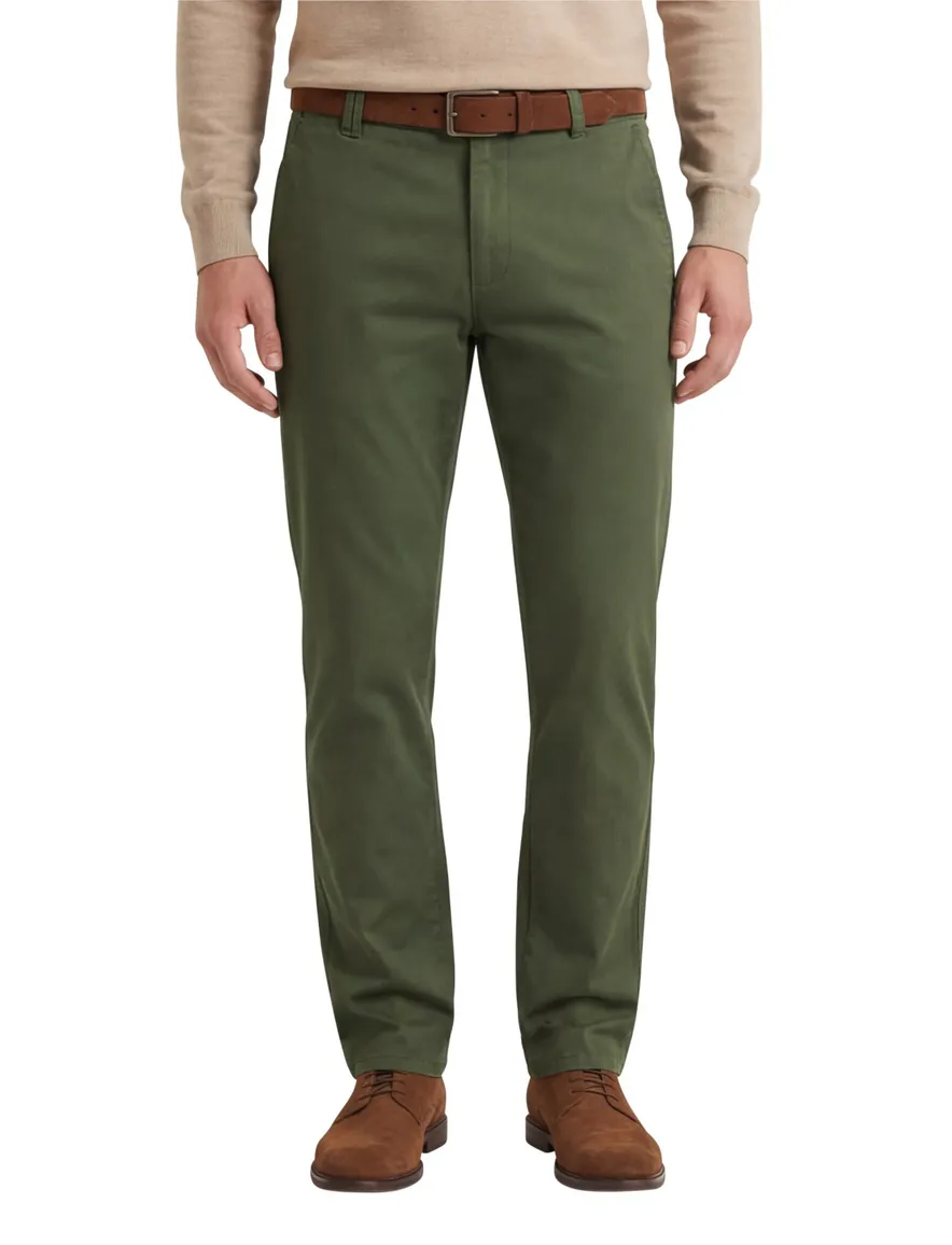Meyer Pantalon katoen groen perfect fit