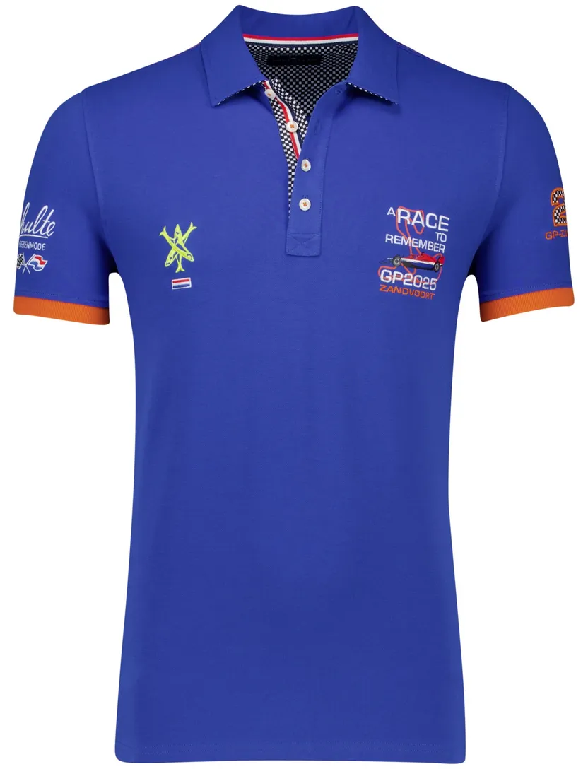 Portofino Racepolo kobaltblauw korte mouw effen