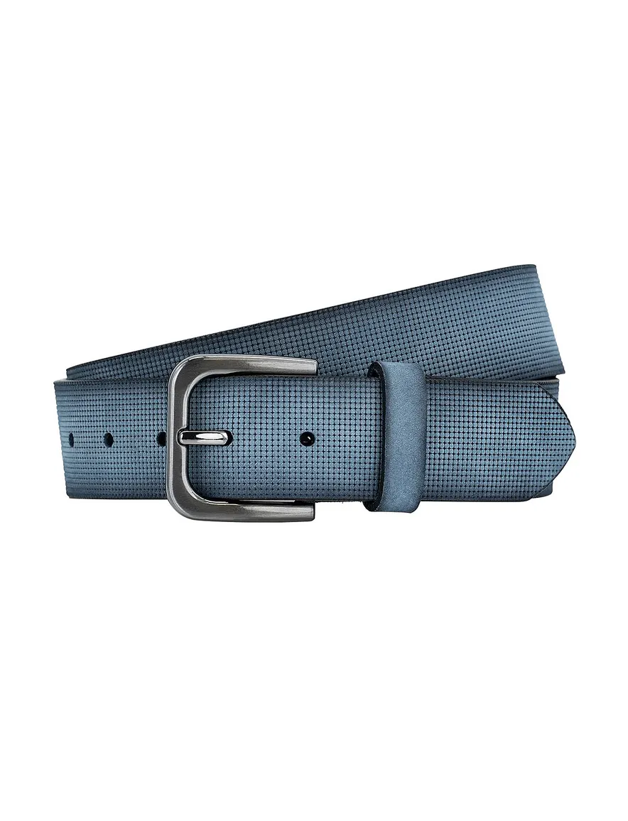 Lindenmann riem jeans patroon blauw