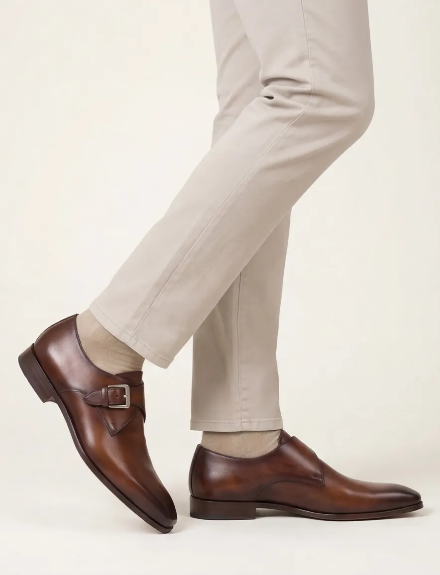 Magnanni schoenen bruin nette schoenen met gesp leer