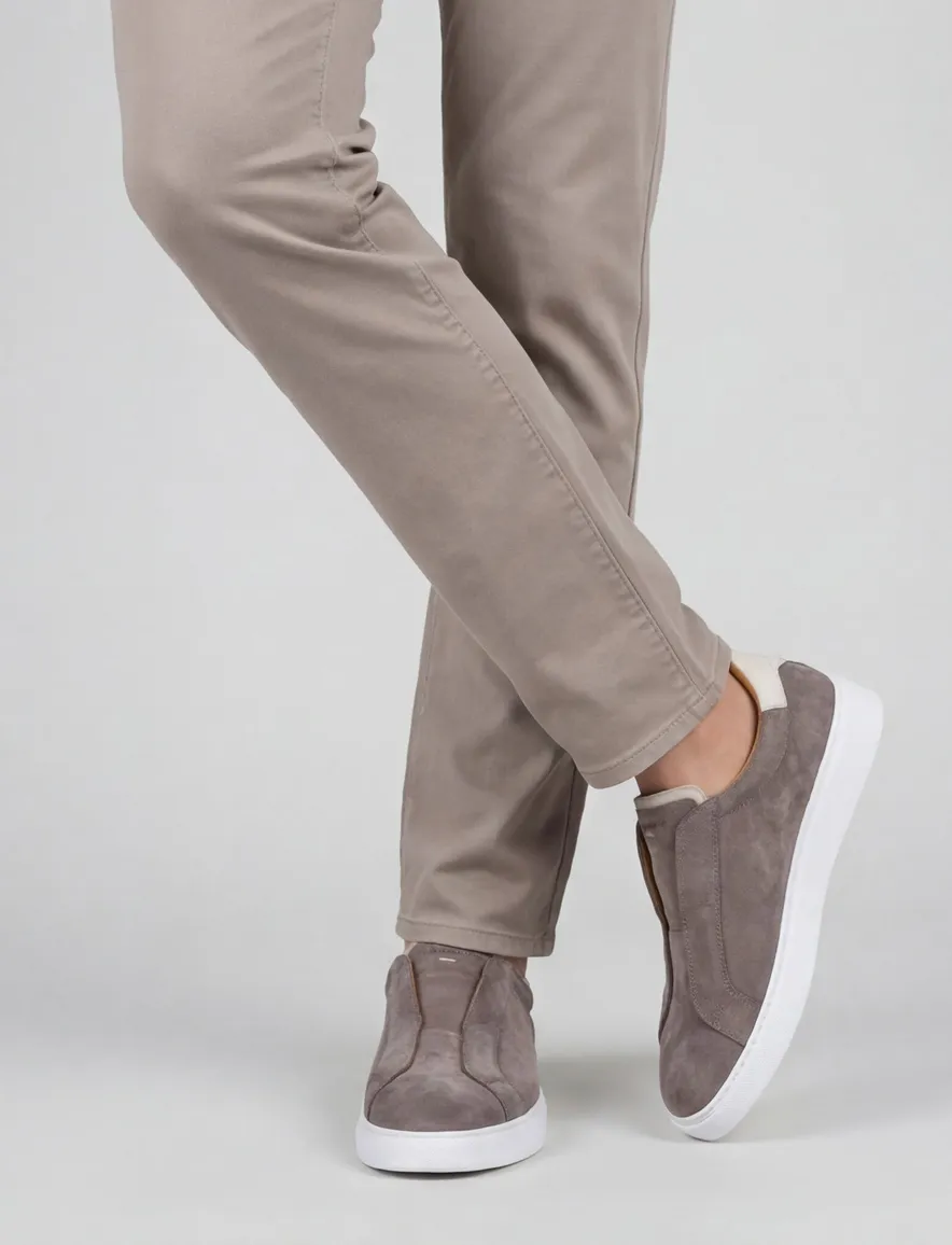 Magnanni schoenen taupe instappers suede en leer