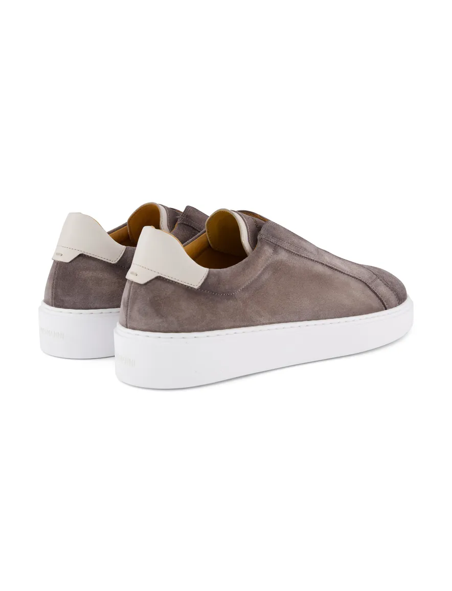 Magnanni schoenen taupe instappers suede en leer
