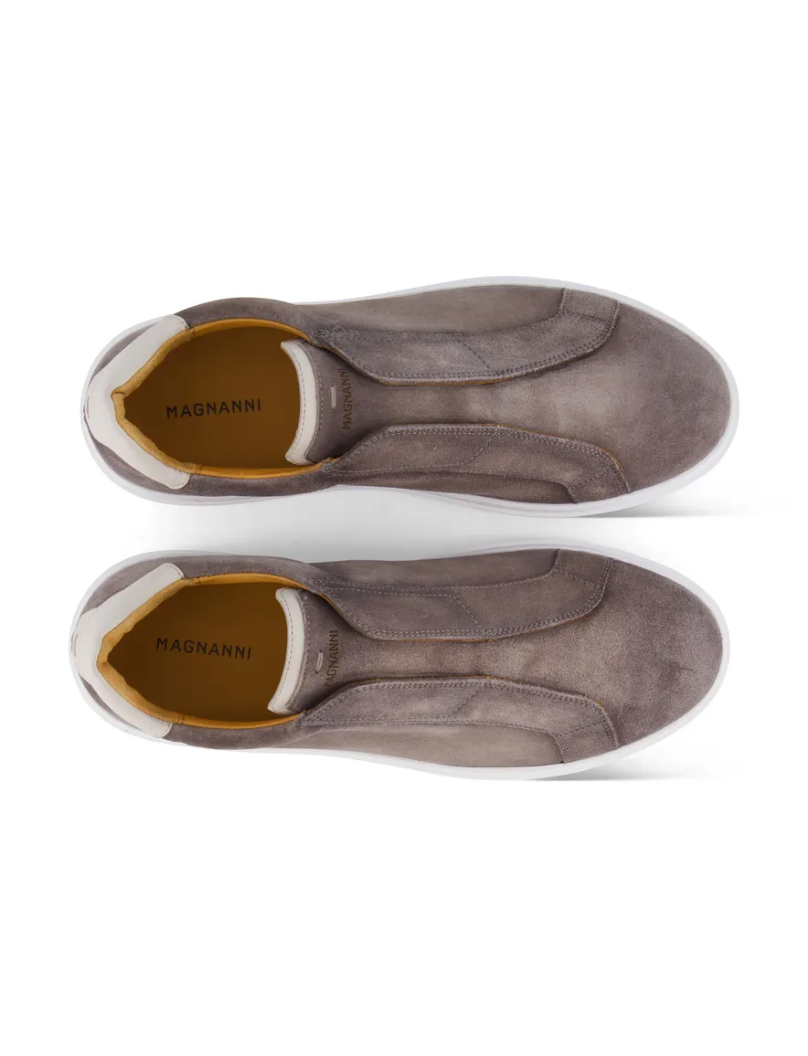 Magnanni schoenen taupe instappers suede en leer