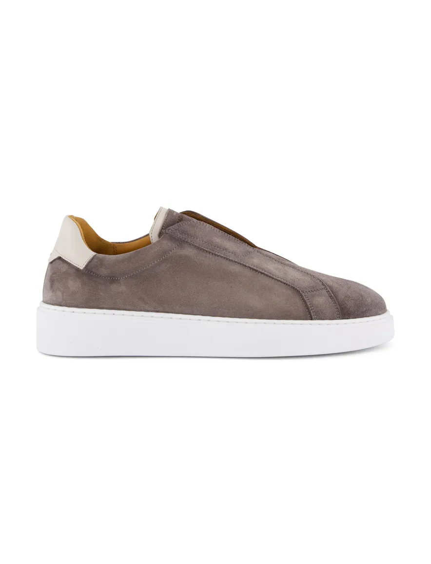 Magnanni schoenen taupe instappers suede en leer