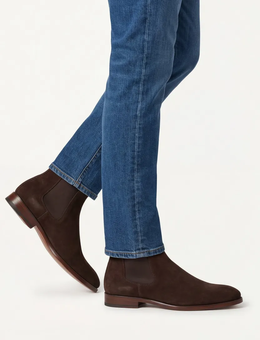 Magnanni schoenen donkerbruin leer en suede