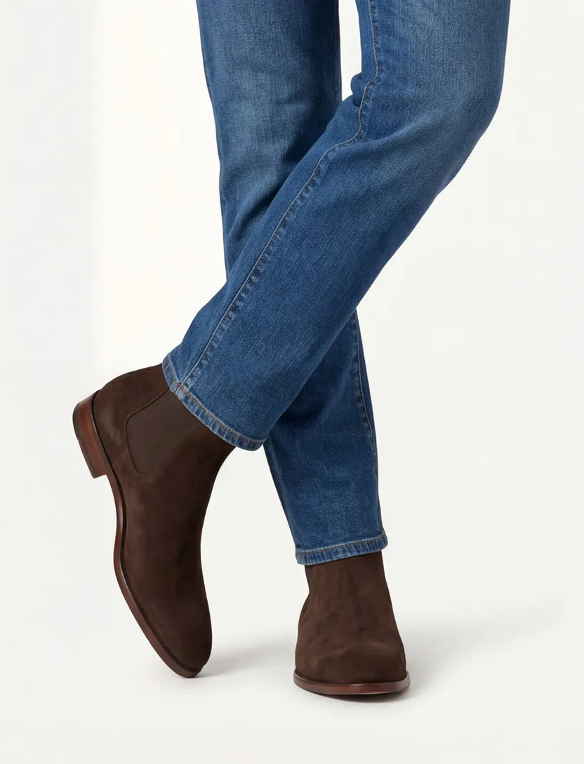 Magnanni schoenen donkerbruin leer en suede