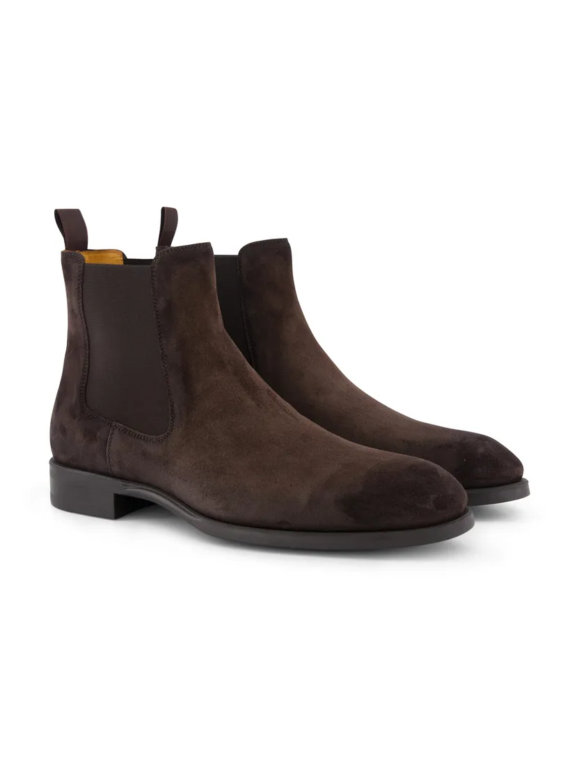 Magnanni schoenen donkerbruin leer en suede
