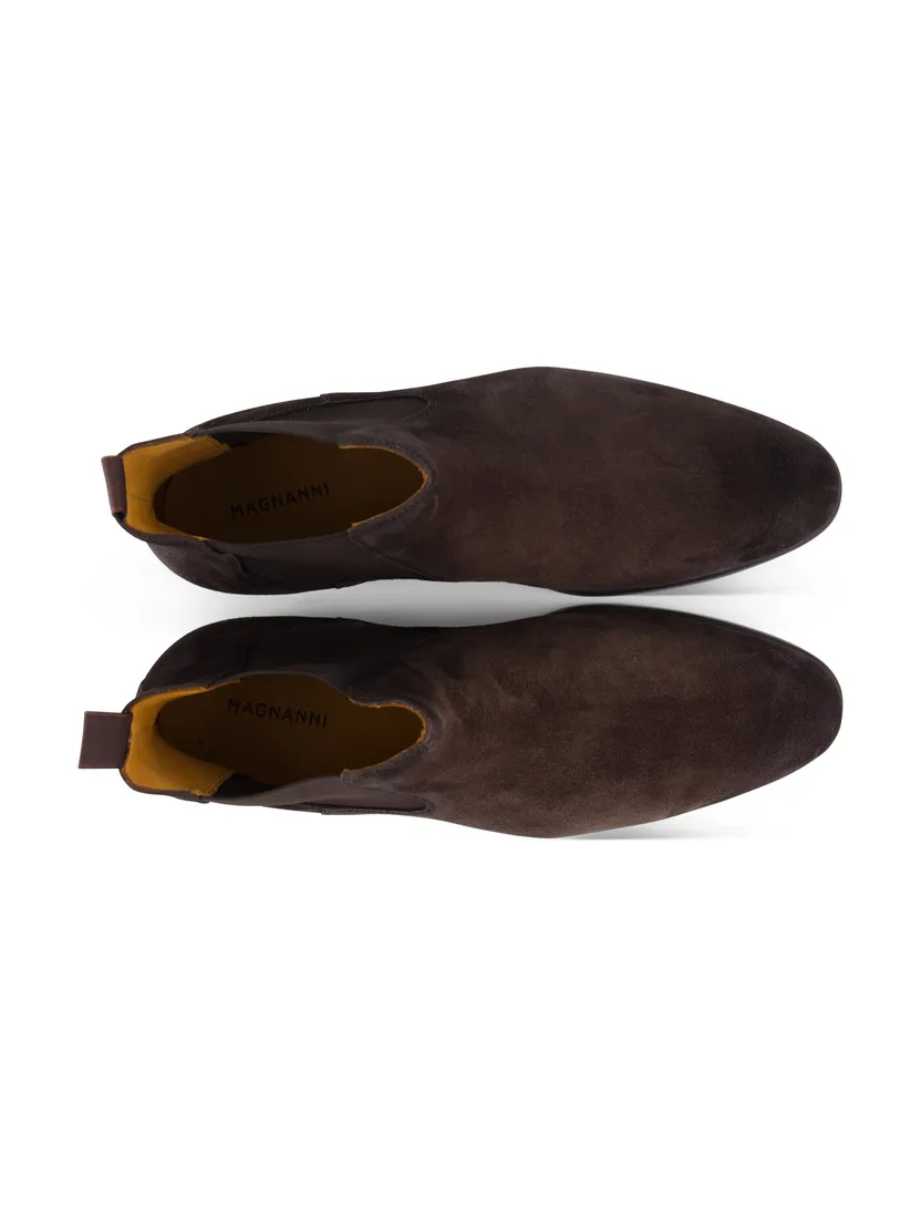 Magnanni schoenen donkerbruin leer en suede