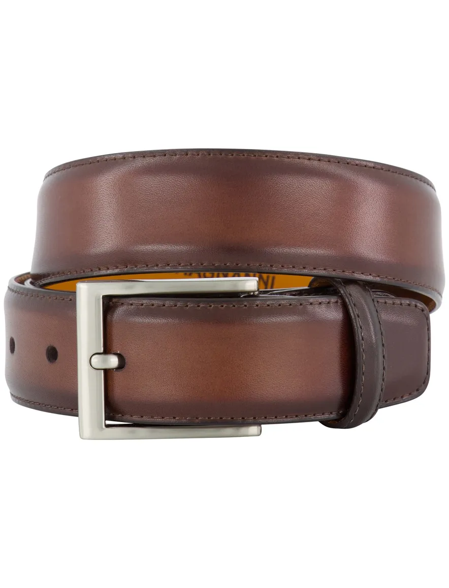 Magnanni riem bruin effen leer